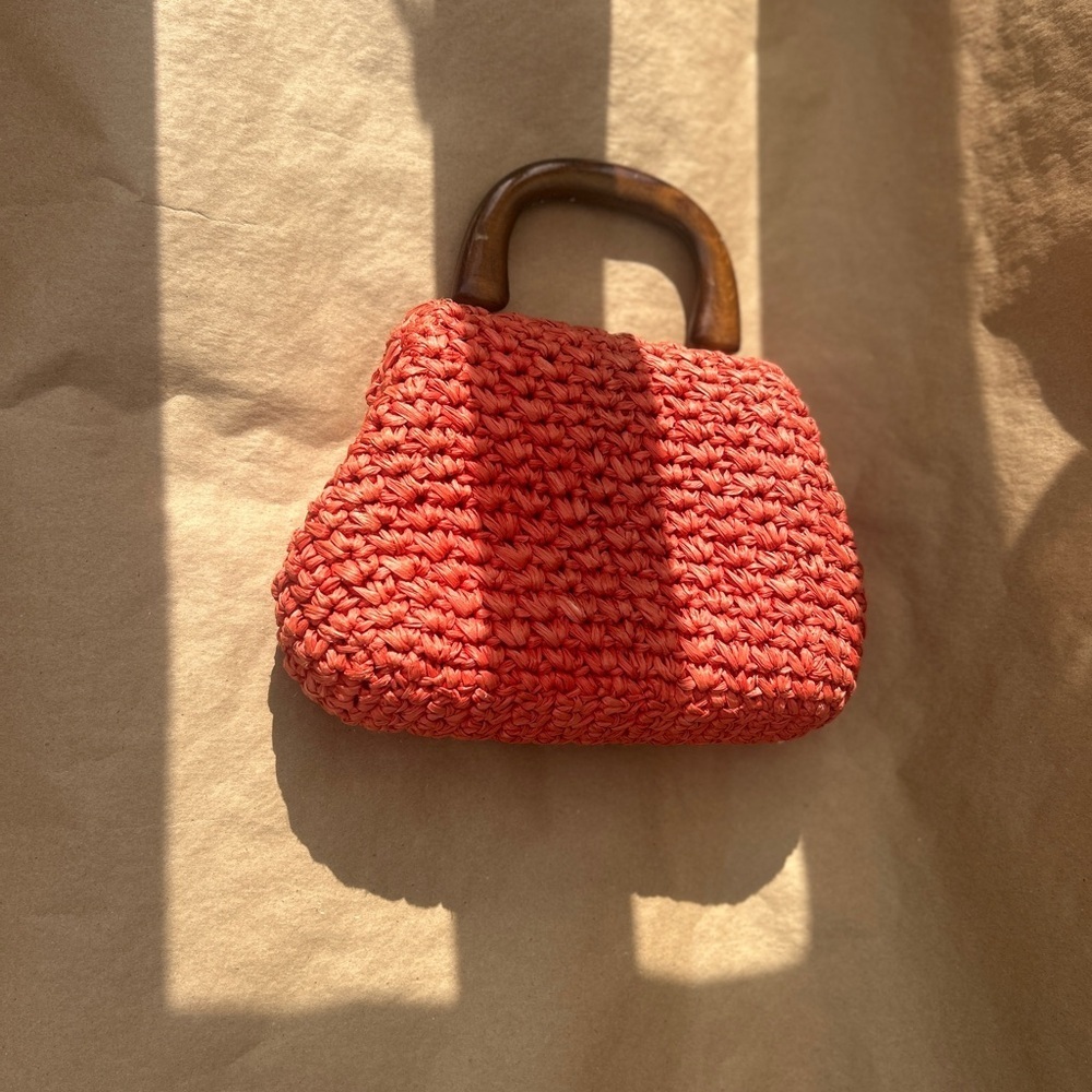 1960’s Handcrafted Coral Woven Bag